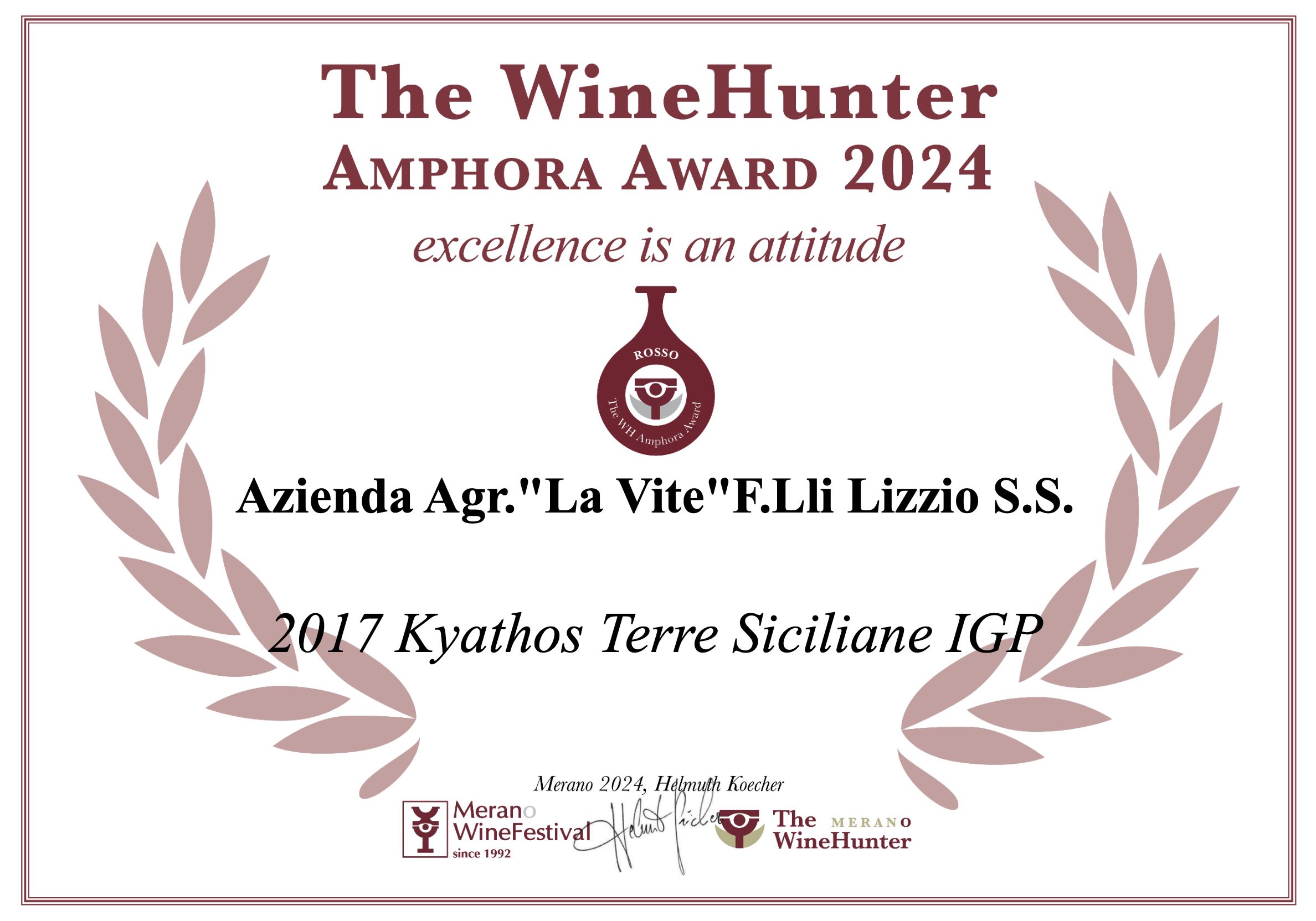 Amphora Award Kyathos Terre Siciliane IGP